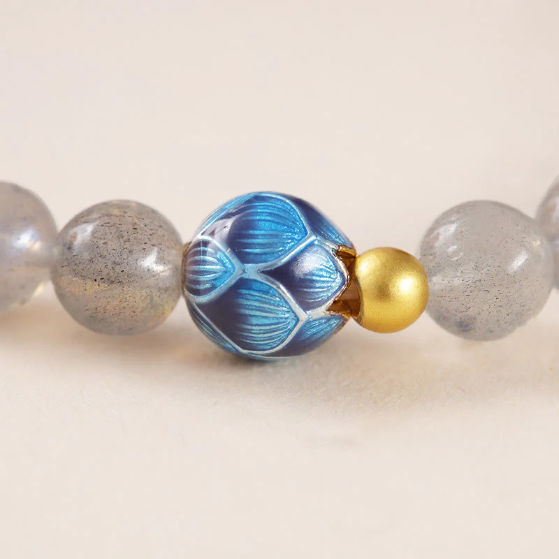 Braccialetto di charme Buddha Stones Natural Moonstone Lotus Love - Image 10