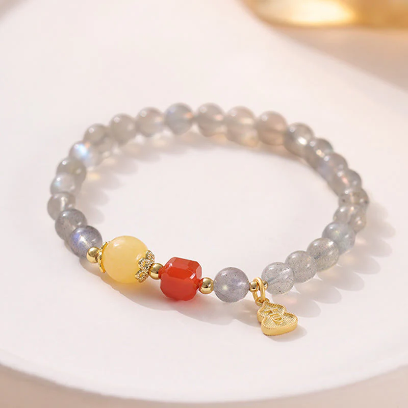 Braccialetto di charme Buddha Stones Natural Moonstone Lotus Love - Image 11