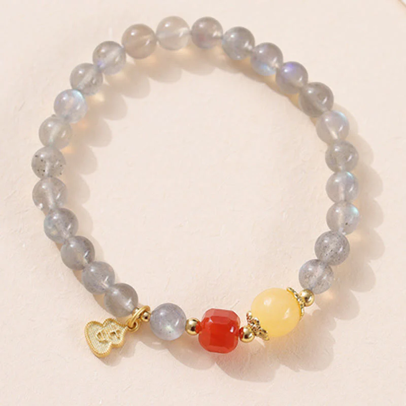 Braccialetto di charme Buddha Stones Natural Moonstone Lotus Love - Image 12