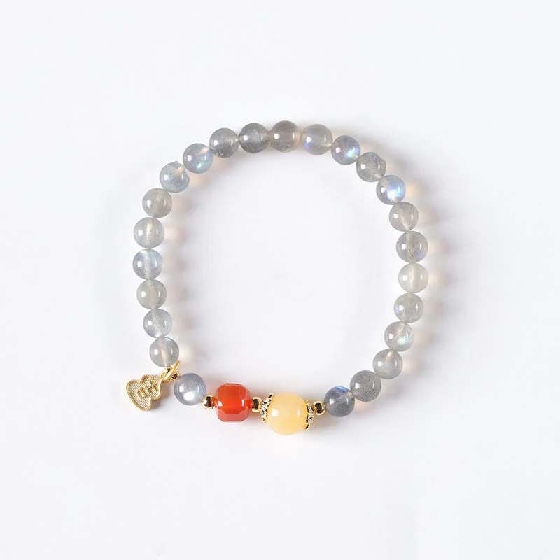 Braccialetto di charme Buddha Stones Natural Moonstone Lotus Love - Image 13