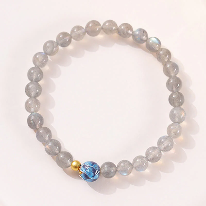 Braccialetto di charme Buddha Stones Natural Moonstone Lotus Love - Image 3