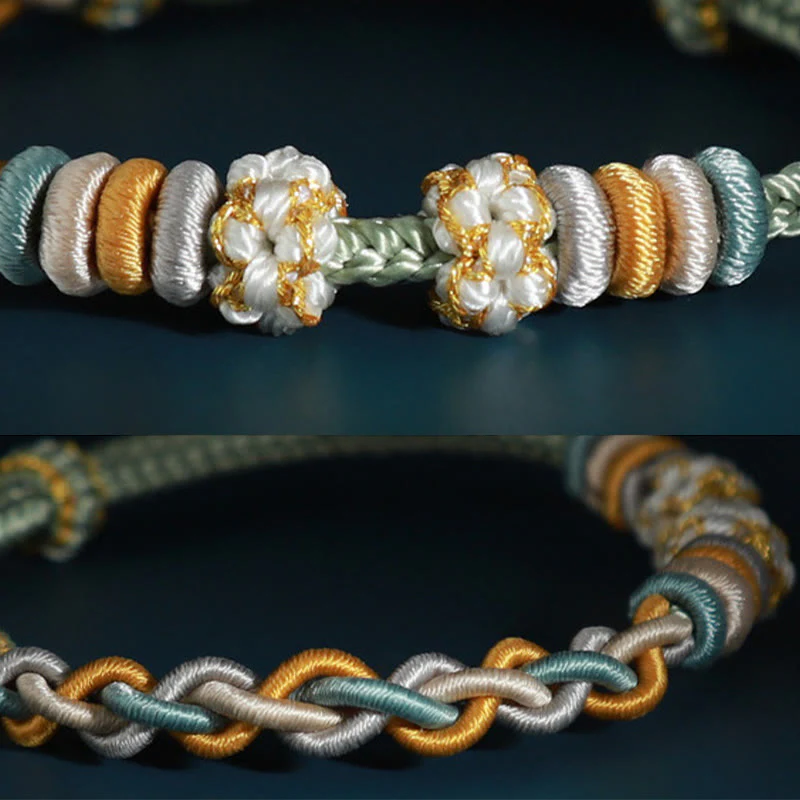 Braccialetto di collegamento Buddha Stones String Four Srand Peach Blossom - Image 10