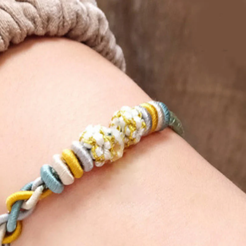 Braccialetto di collegamento Buddha Stones String Four Srand Peach Blossom - Image 12