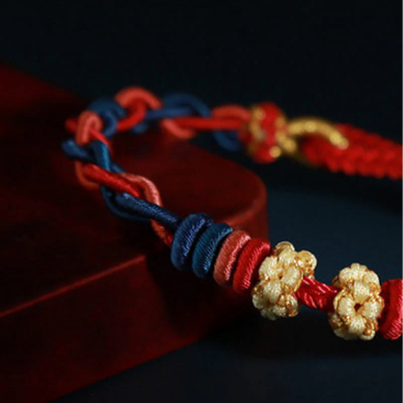 Braccialetto di collegamento Buddha Stones String Four Srand Peach Blossom - Image 4