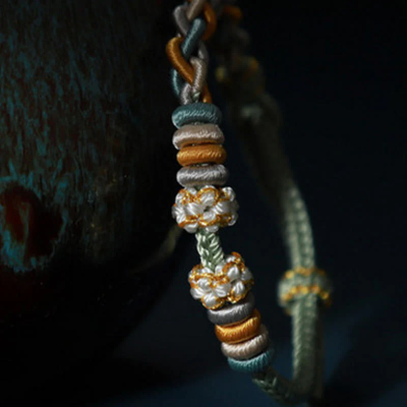 Braccialetto di collegamento Buddha Stones String Four Srand Peach Blossom - Image 8