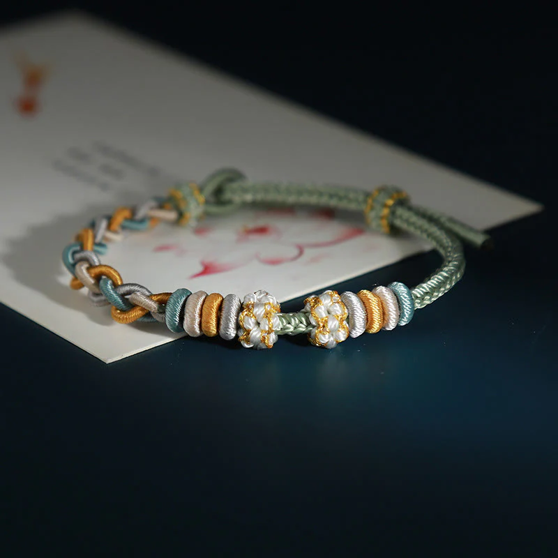 Braccialetto di collegamento Buddha Stones String Four Srand Peach Blossom - Image 9