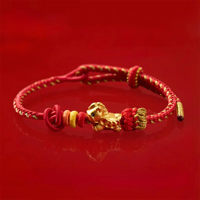 Braccialetto di concentrazione con filo rosso "Anno del cavallo" Buddha Stones - Image 2