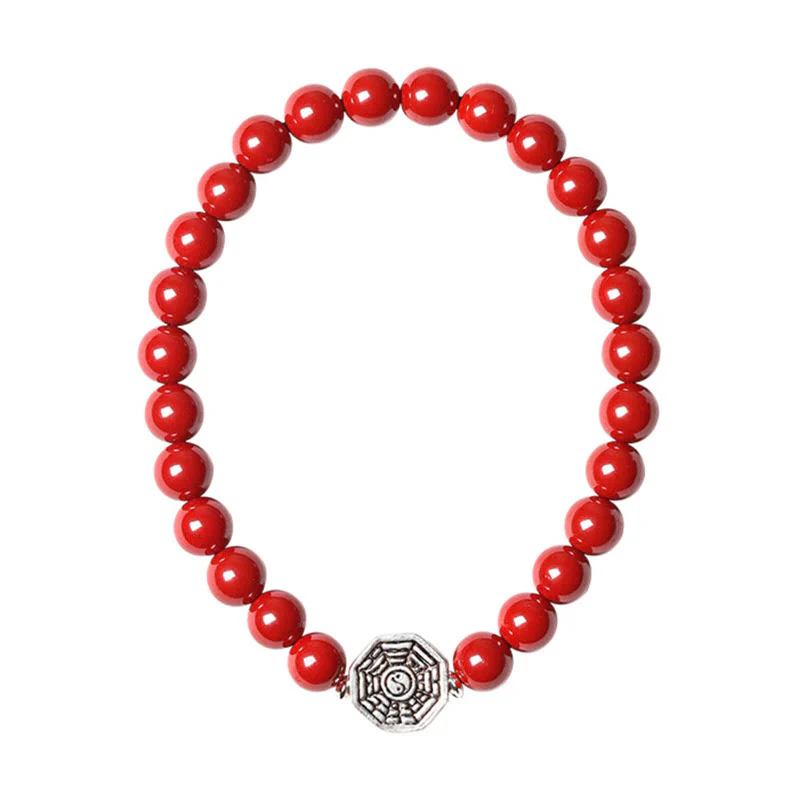 Braccialetto di concentrazione in corda di cinabro con simbolo Yin Yang Bagua in argento sterling 925 Buddha Stones - Image 23