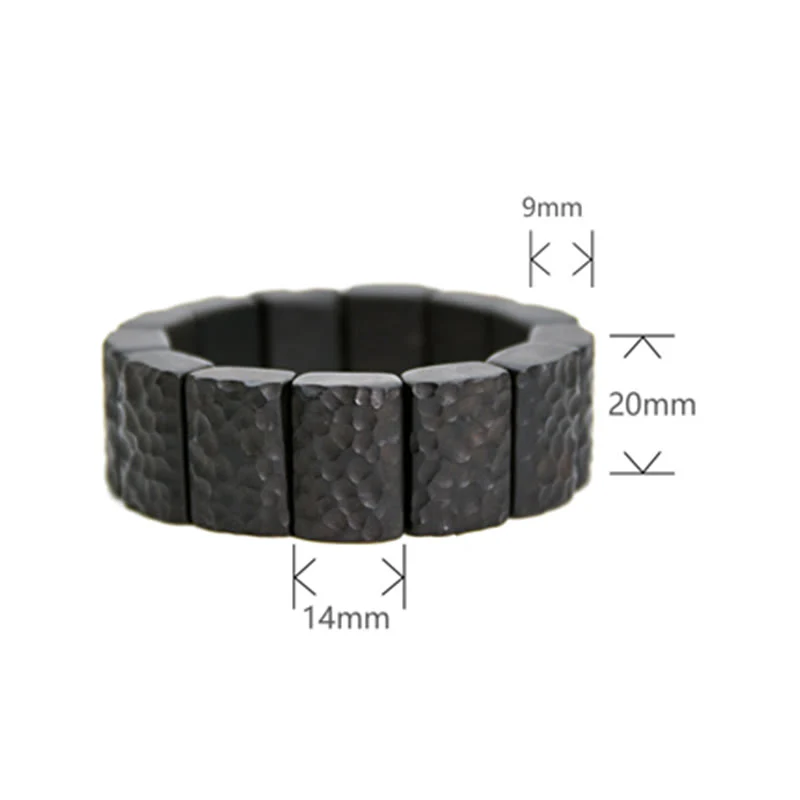 Braccialetto di coppia della pace con texture in legno di ebano vintage Buddha Stones - Image 10