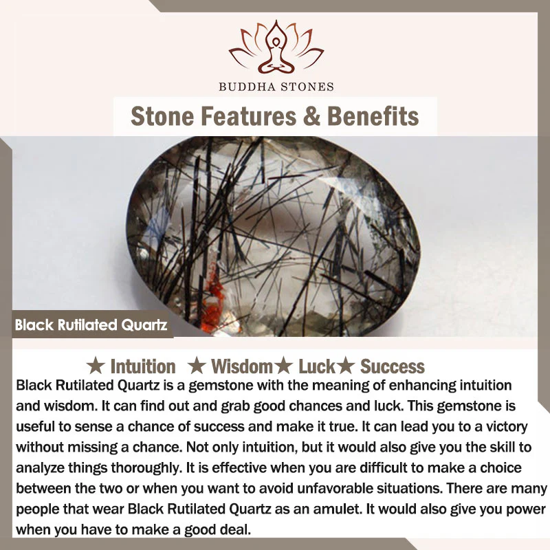Braccialetto di coppia della saggezza del rame del legno di ebano del quarzo rutilato nero Buddha Stones - Image 15