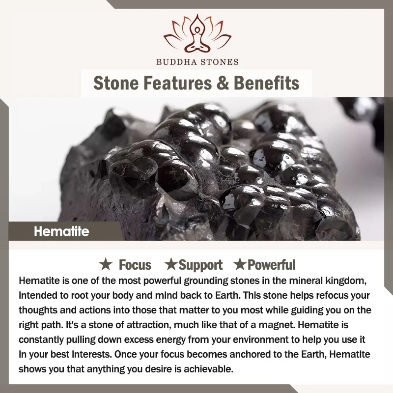 Braccialetto di coppia in ematite Yin Yang Buddha Stones 2 pezzi - Image 8