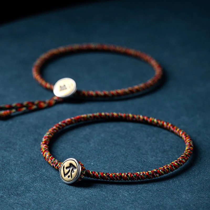 Braccialetto di corda colorata con protezione del Buddha in argento sterling 925 fatto a mano con lo zodiaco cinese del Buddha Stones di Natale - Image 17