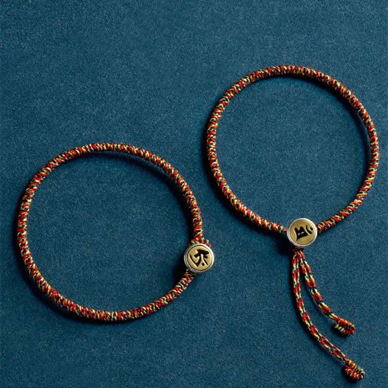 Braccialetto di corda colorata con protezione del Buddha in argento sterling 925 fatto a mano con lo zodiaco cinese del Buddha Stones di Natale - Image 2