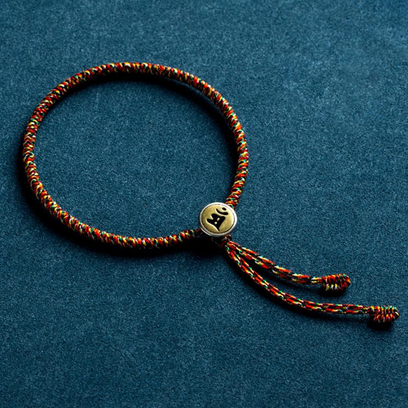Braccialetto di corda colorata con protezione del Buddha in argento sterling 925 fatto a mano con lo zodiaco cinese del Buddha Stones di Natale - Image 3