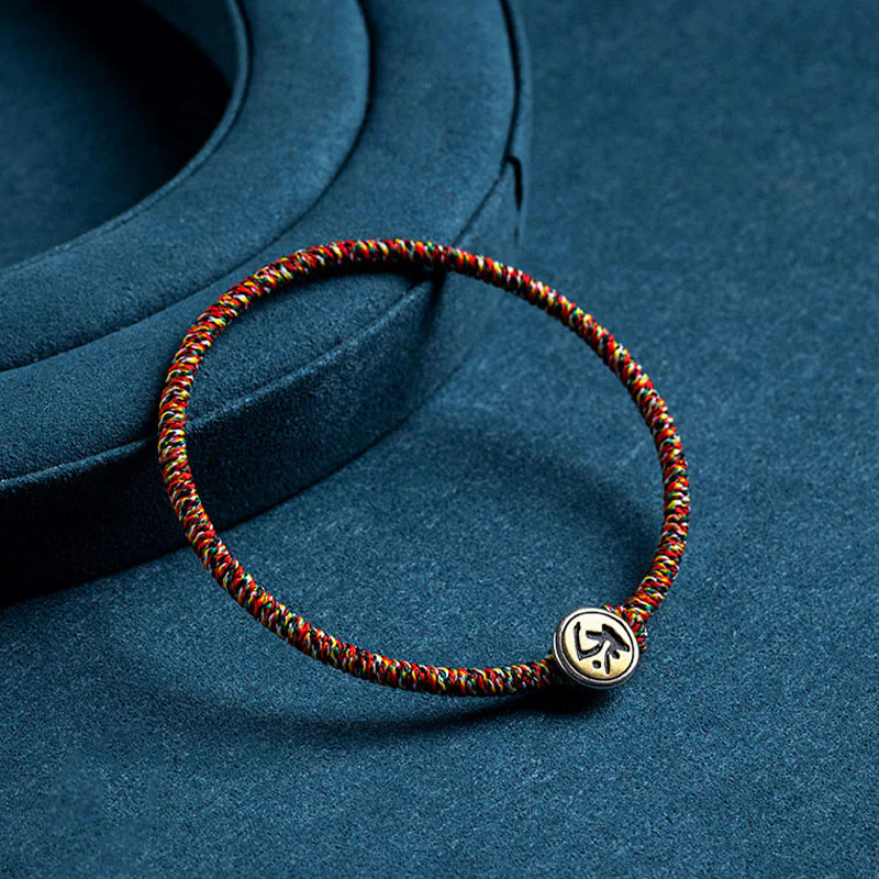 Braccialetto di corda colorata con protezione del Buddha in argento sterling 925 fatto a mano con lo zodiaco cinese del Buddha Stones di Natale - Image 9