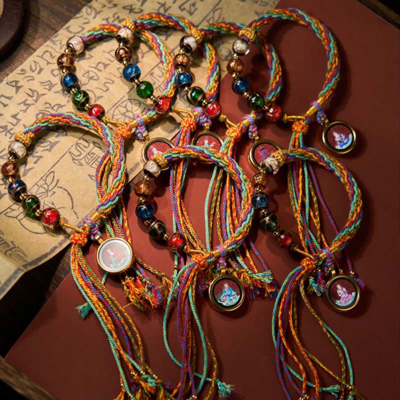 Braccialetto di corda di benedizione Buddha Stones, Thangka, zodiaco cinese, Buddha natale, cinabro - Image 31