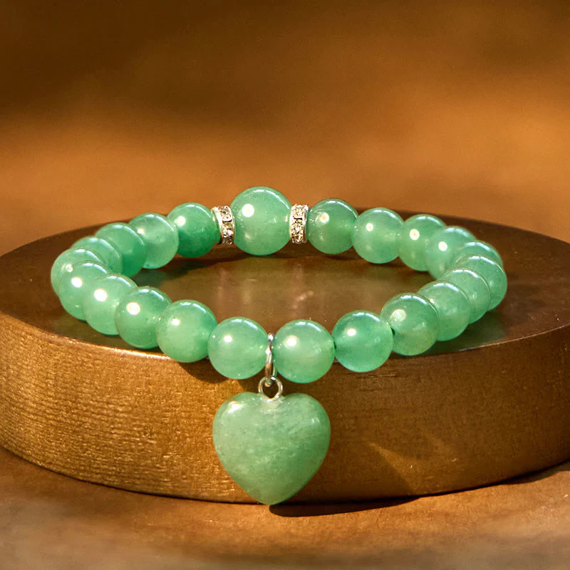 Braccialetto di equilibrio con cuore di amore in avventurina verde cristallo vario Buddha Stones - Image 3