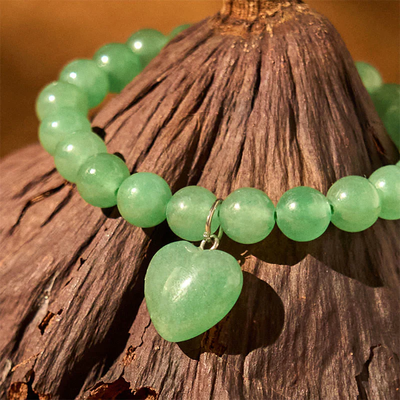 Braccialetto di equilibrio con cuore di amore in avventurina verde cristallo vario Buddha Stones - Image 5