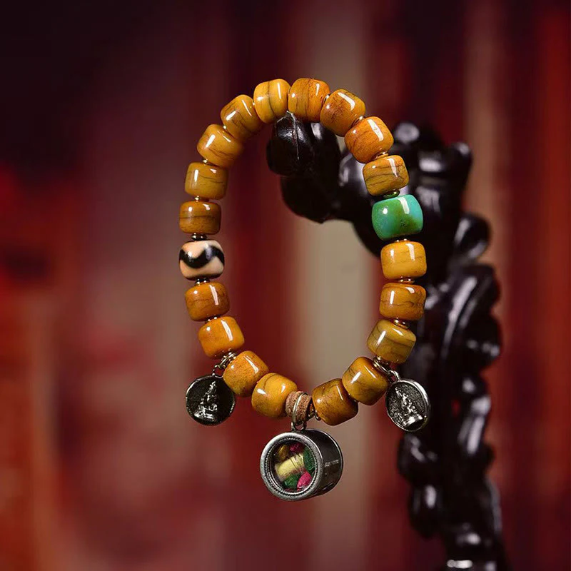 Braccialetto di equilibrio con perline di osso tibetane vintage , Buddha Stones, perline Dzi, volpe carina - Image 10