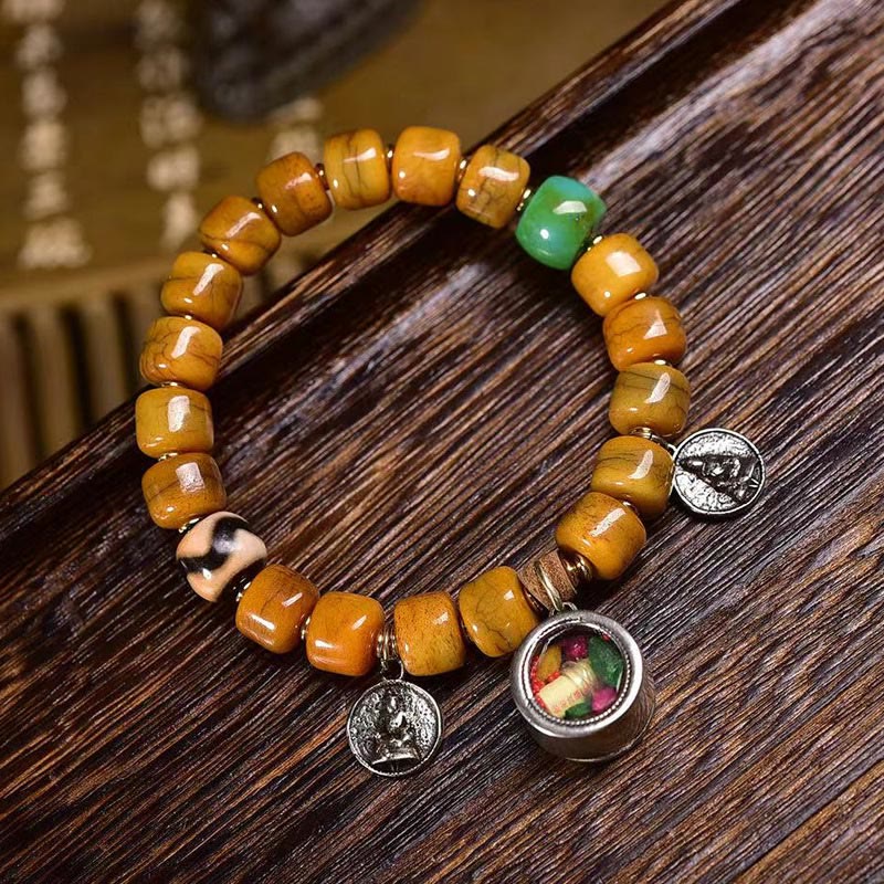 Braccialetto di equilibrio con perline di osso tibetane vintage , Buddha Stones, perline Dzi, volpe carina - Image 7