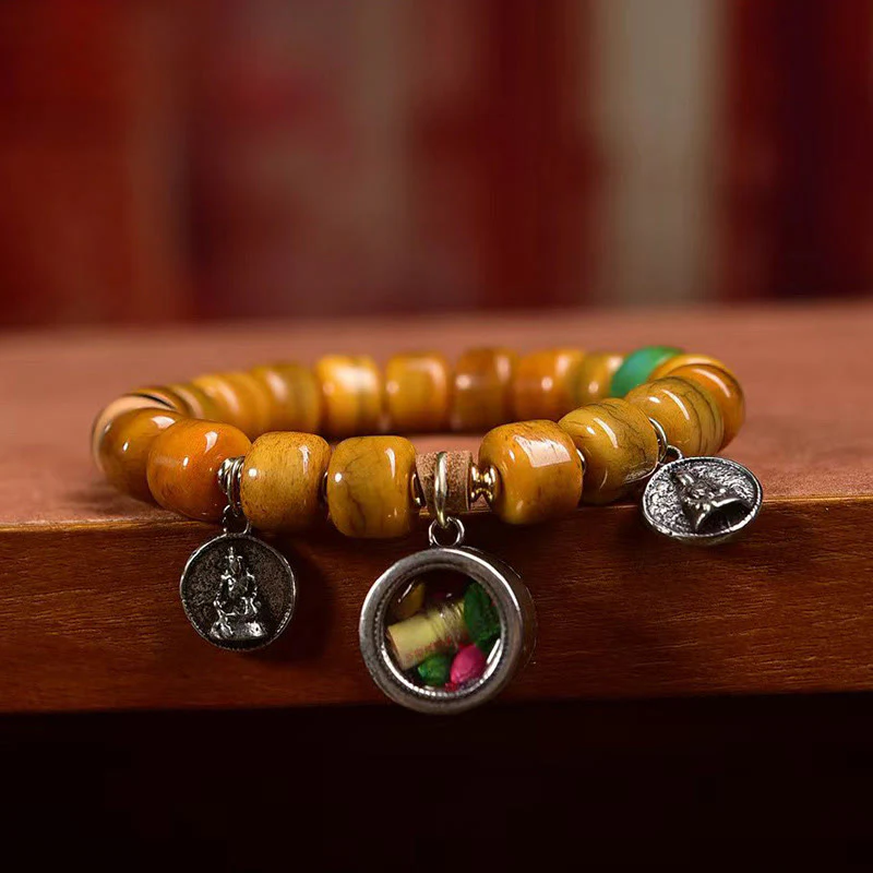 Braccialetto di equilibrio con perline di osso tibetane vintage , Buddha Stones, perline Dzi, volpe carina - Image 9