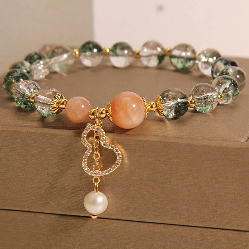Braccialetto di fiducia con ciondolo zucca fantasma verde Buddha Stones - Image 2