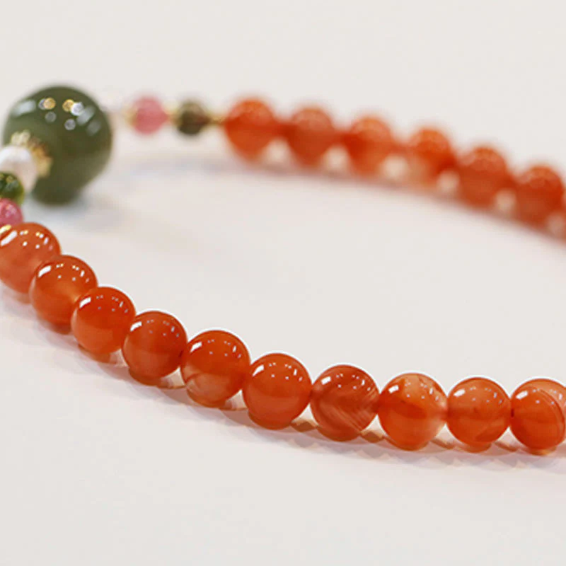 Braccialetto di fiducia e calma in agata rossa naturale Buddha Stones Hetian Jade Bead - Image 6
