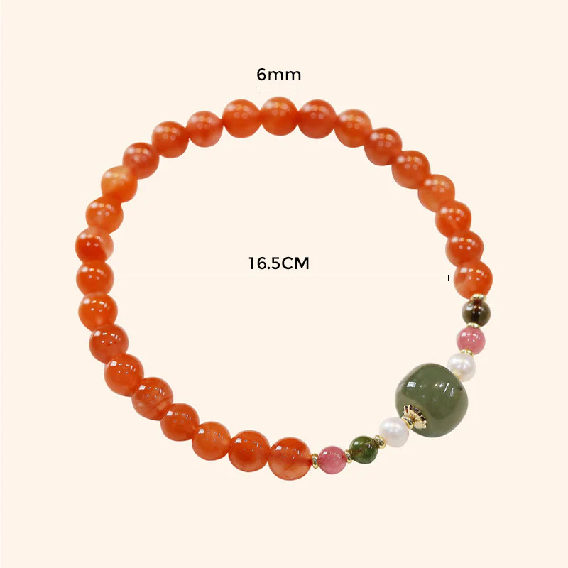 Braccialetto di fiducia e calma in agata rossa naturale Buddha Stones Hetian Jade Bead - Image 8