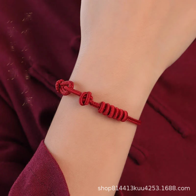 Braccialetto di forza con corda rossa a otto fili Buddha Stones - Image 9