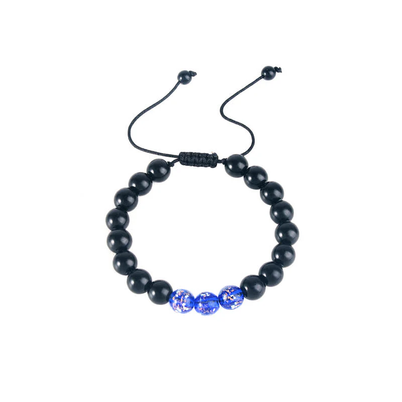 Braccialetto di forza in pietra luminosa con ossidiana nera Buddha Stones - Image 17