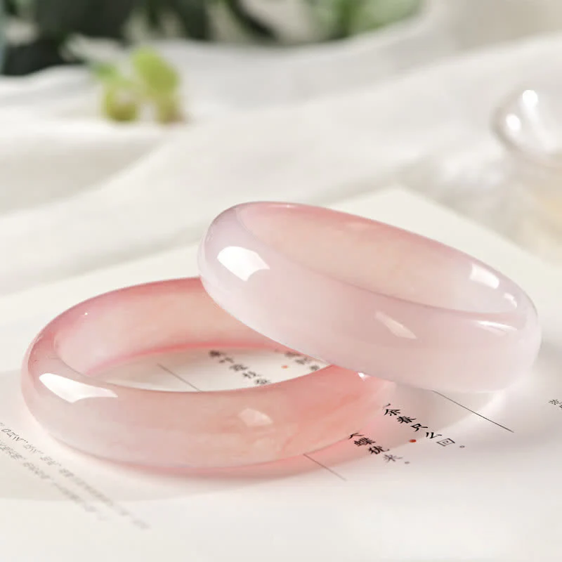 Braccialetto di giada rosa dorato e seta Buddha Stones Wealth - Image 9