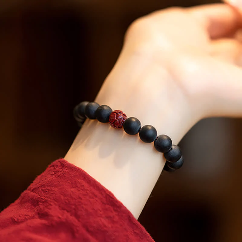 Braccialetto di guarigione Buddha Stones Tibetan Cypress Cinnabar Lotus - Image 2
