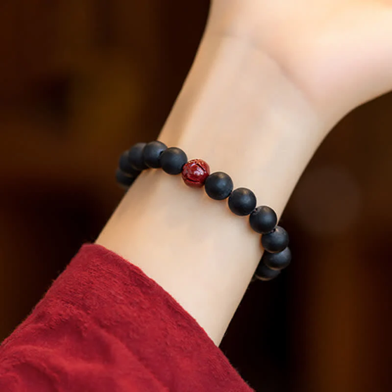 Braccialetto di guarigione Buddha Stones Tibetan Cypress Cinnabar Lotus - Image 4