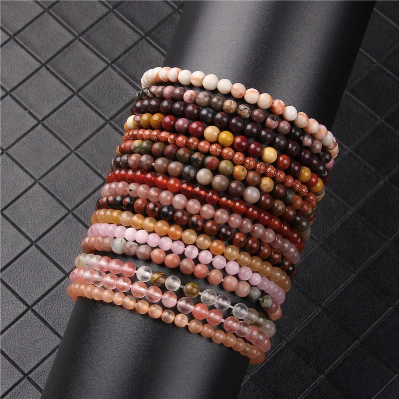 Braccialetto di guarigione con perline di cristallo di varie pietre Buddha Stones da 4 mm - Image 77