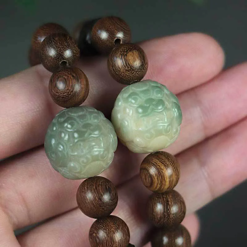 Braccialetto di guarigione con perline di legno di ebano, semi di sandalo Bodhi , Buddha Stones - Image 10
