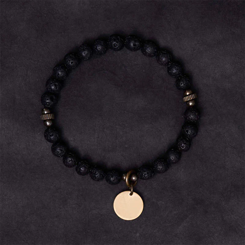 Braccialetto di guarigione con perline di roccia lavica naturale Buddha Stones Calm Support - Image 2