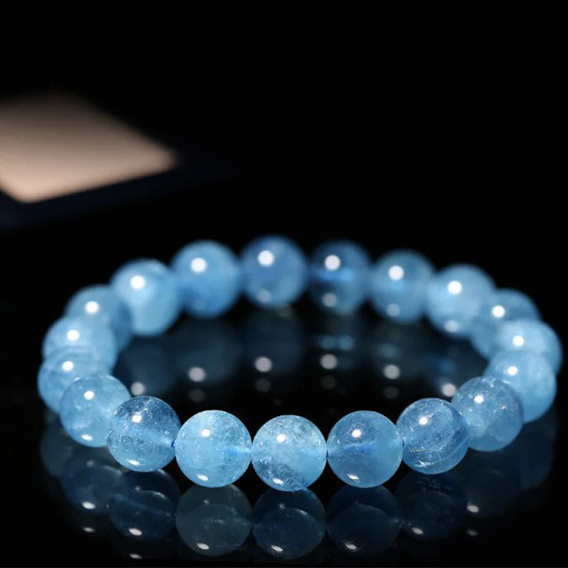 Braccialetto di guarigione della pace con perle di acquamarina Buddhastoneshop - Image 3
