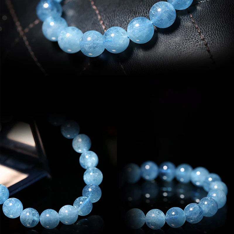 Braccialetto di guarigione della pace con perle di acquamarina Buddhastoneshop - Image 7