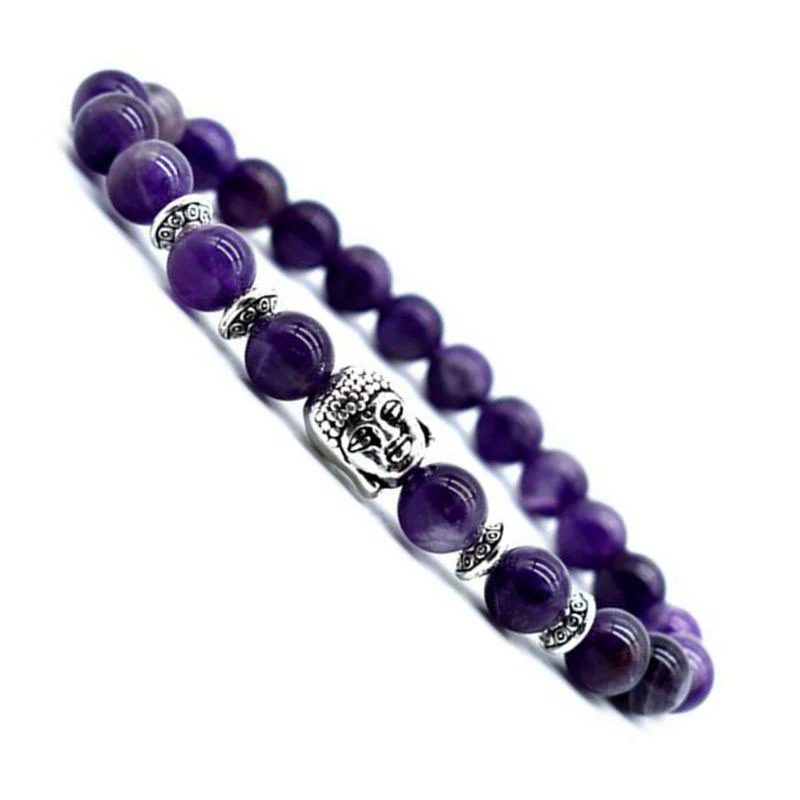 Braccialetto di guarigione dell'amore con Buddha Stones e ametista - Image 2