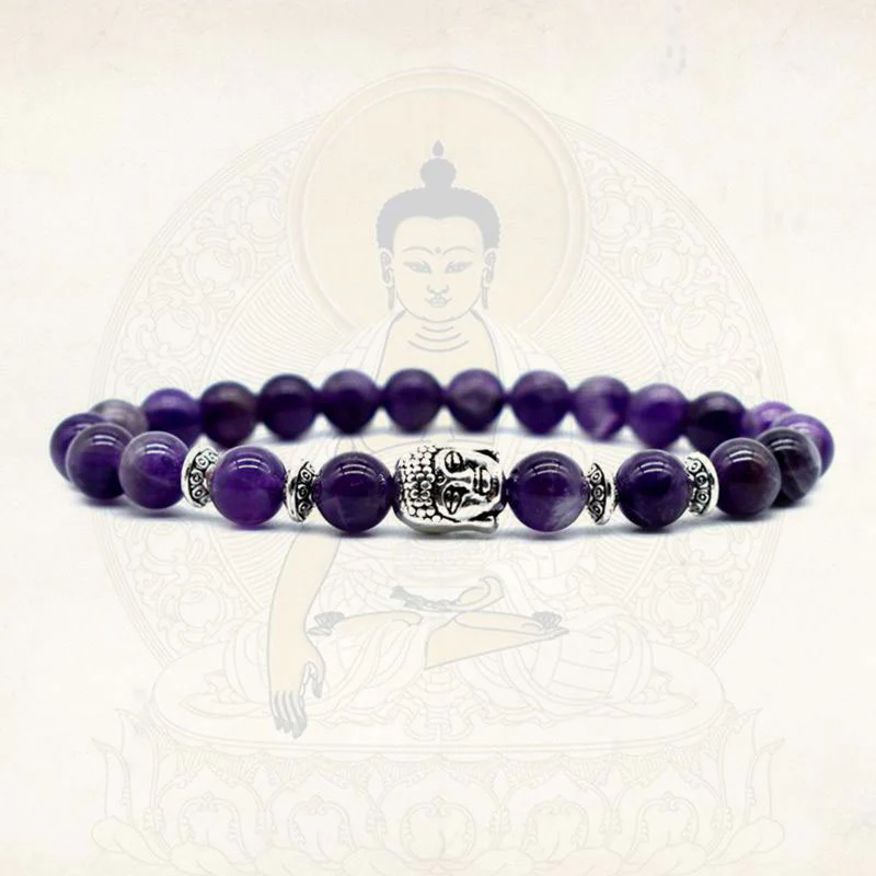 Braccialetto di guarigione dell'amore con Buddha Stones e ametista - Image 3