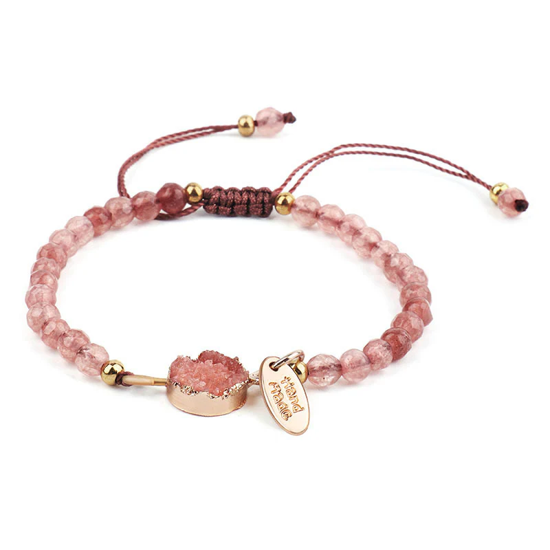 Braccialetto di guarigione fortunato con ciondolo di cristallo naturale Buddha Stones