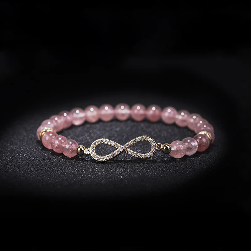 Braccialetto di guarigione positiva in quarzo fragola naturale Buddha Stones - Image 6