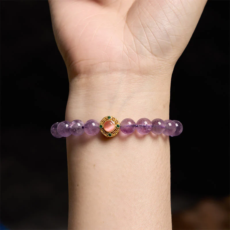 Braccialetto di meditazione Buddha Stones Ametista Peach Blossom Fortune - Image 6
