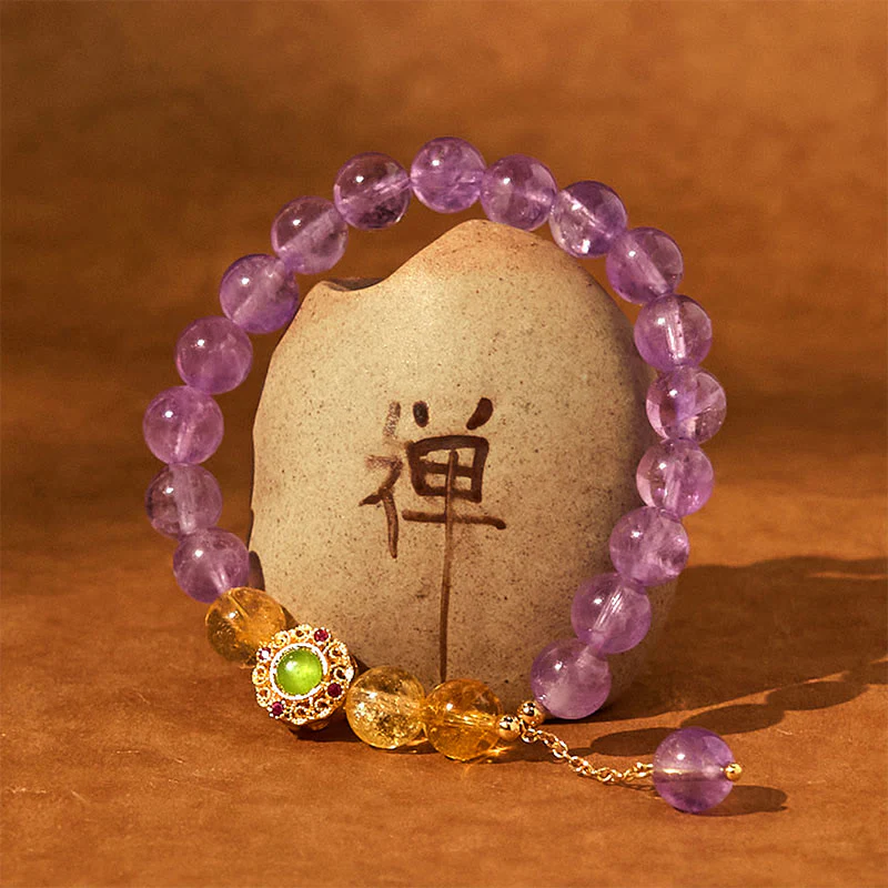 Braccialetto di meditazione Buddha Stones Natural Ametista - Image 13