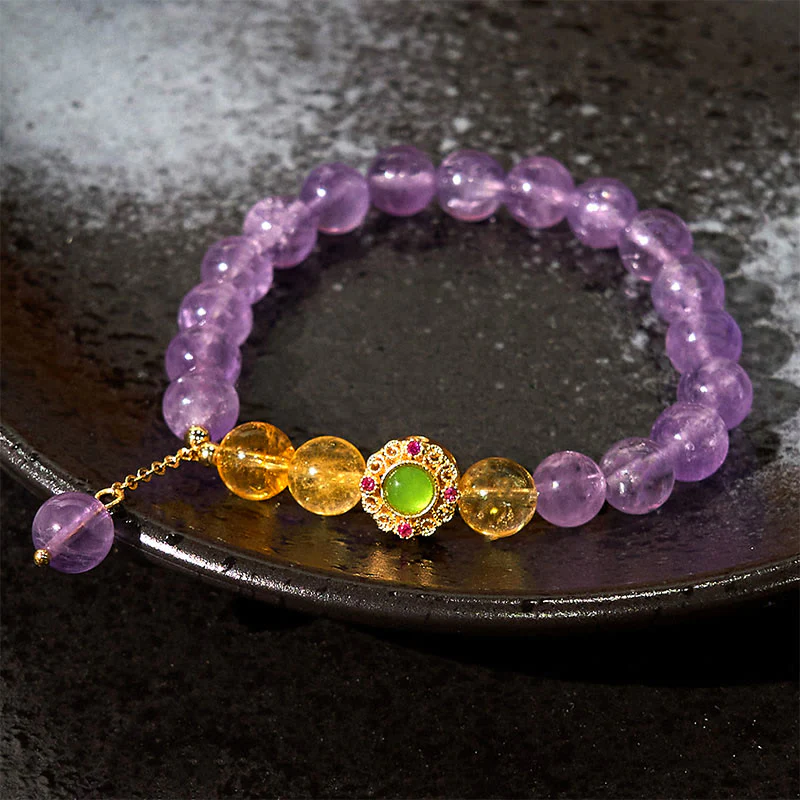 Braccialetto di meditazione Buddha Stones Natural Ametista - Image 14