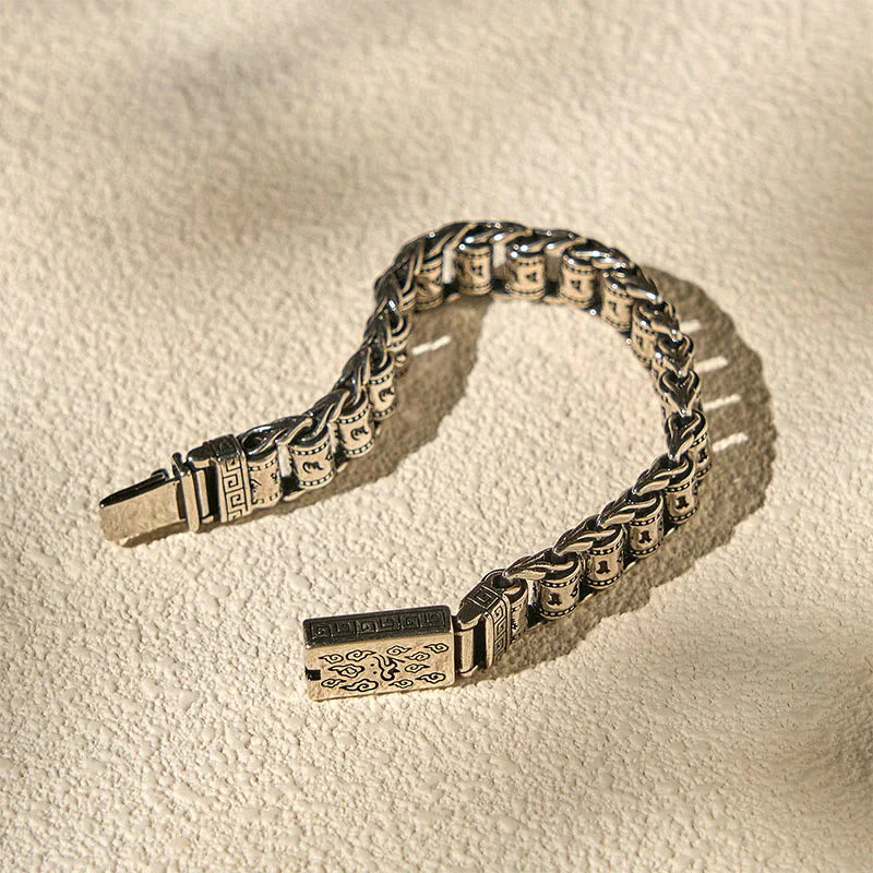 Braccialetto di metallo per la pace, in rame, con Buddha Stones, nuvole tibetane di buon auspicio, Om Mani Padme Hum - Image 9