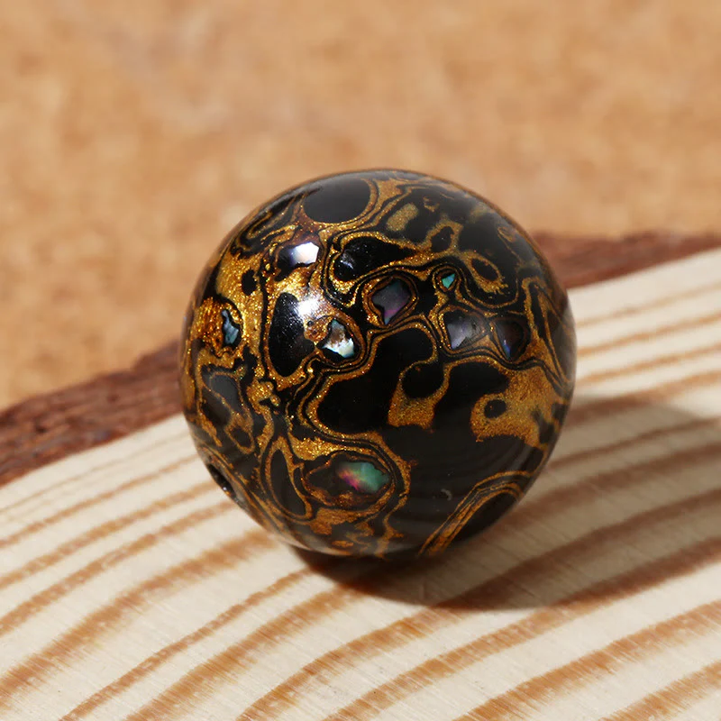 Braccialetto di perle di lacca multicolore naturale Buddha Stones Calm - Image 12