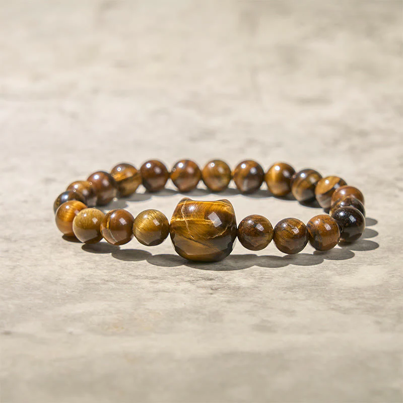 Braccialetto di perle di potere con occhio di tigre e gatto carino Buddha Stones - Image 5