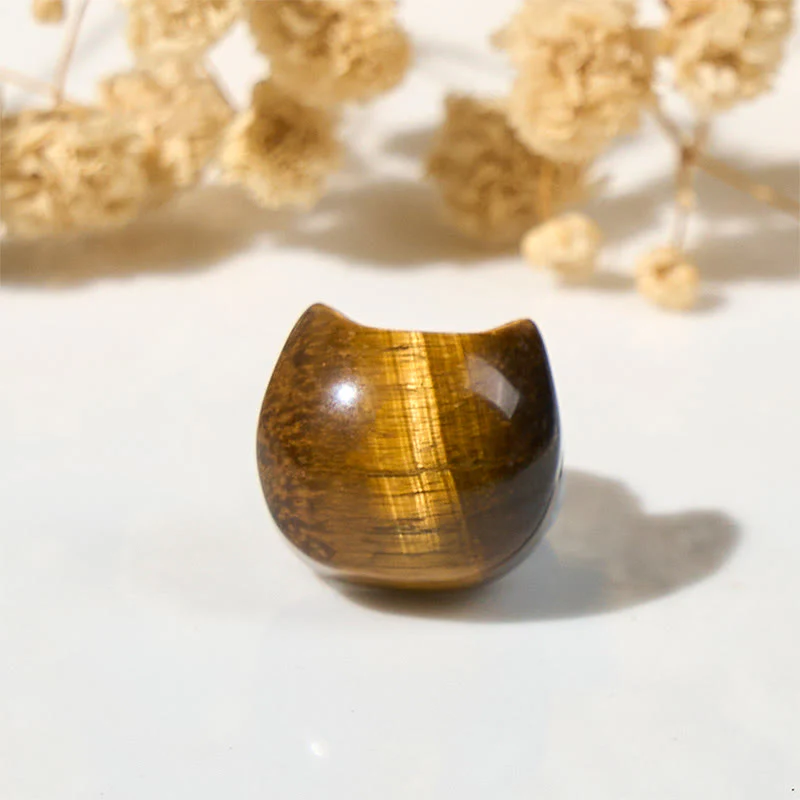 Braccialetto di perle di potere con occhio di tigre e gatto carino Buddha Stones - Image 8