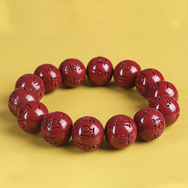 Braccialetto di perline Buddha Stones Natural Double PiXiu Cinnabar Om Mani Padme Hum Wealth Luck - Image 22